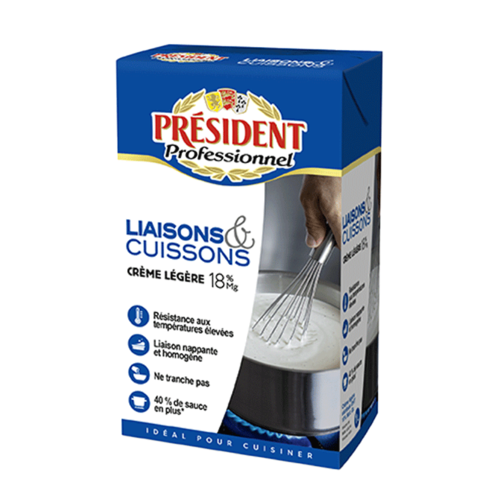 Crème de cuisson légère 18% MG - Président 
