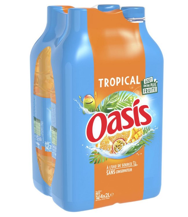 Oasis - Pack de bouteilles Tropical - 4 x 2 L