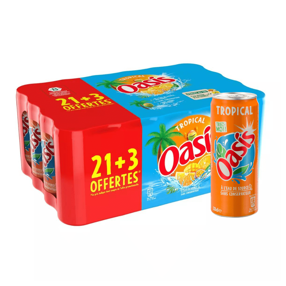 Oasis - Pack de canettes Tropical - 24 x 33 cl