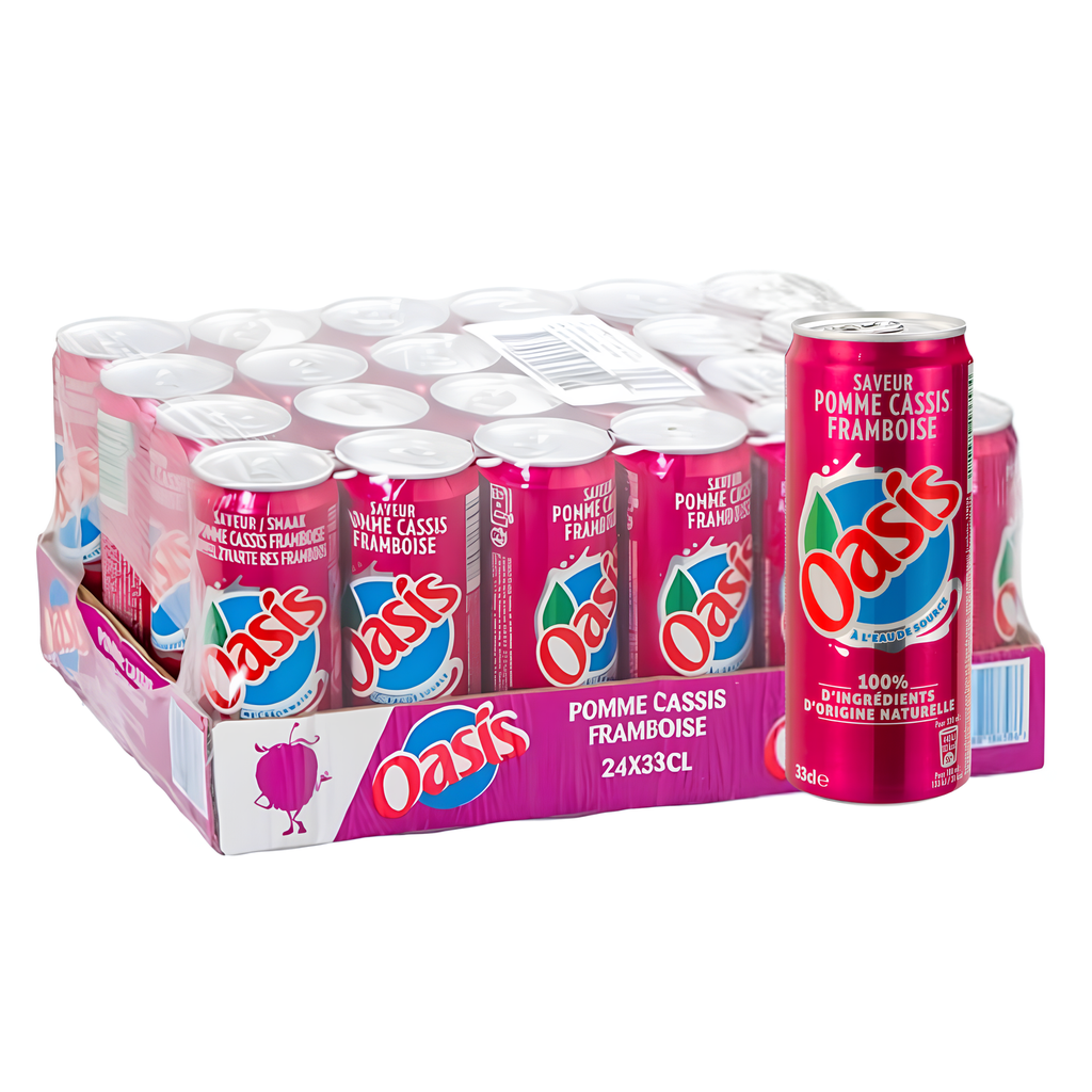 Oasis - Pack de canettes Pomme Cassis Framboise - 24 x 33 cl