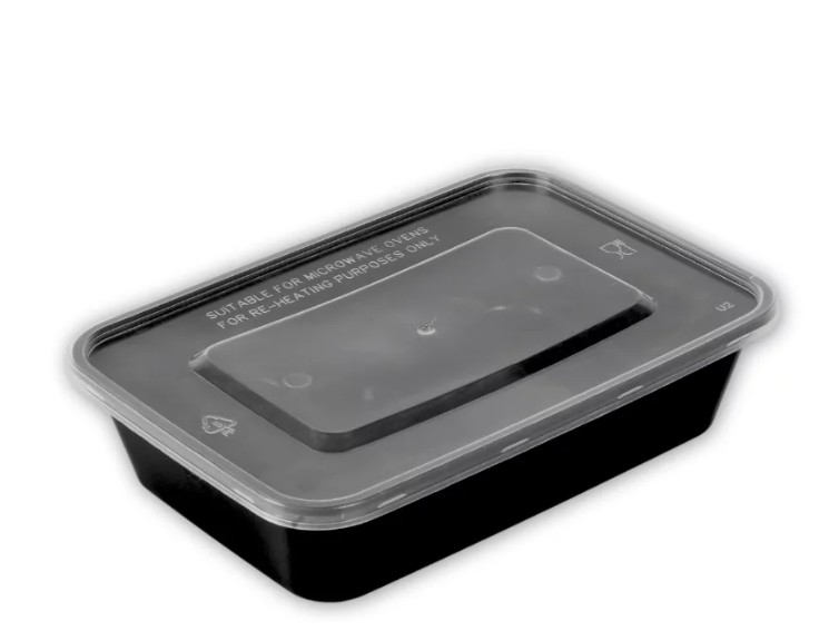 Barquette noire PP 500ml avec couvercle x 500
